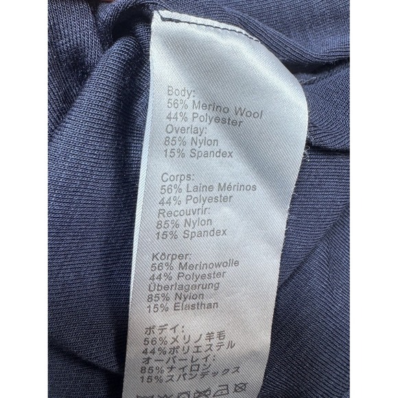 Alps & Meters Mens Large Touring Crew Knit Short Sleeve Navy Blue Wool Blend - Picture 6 of 6